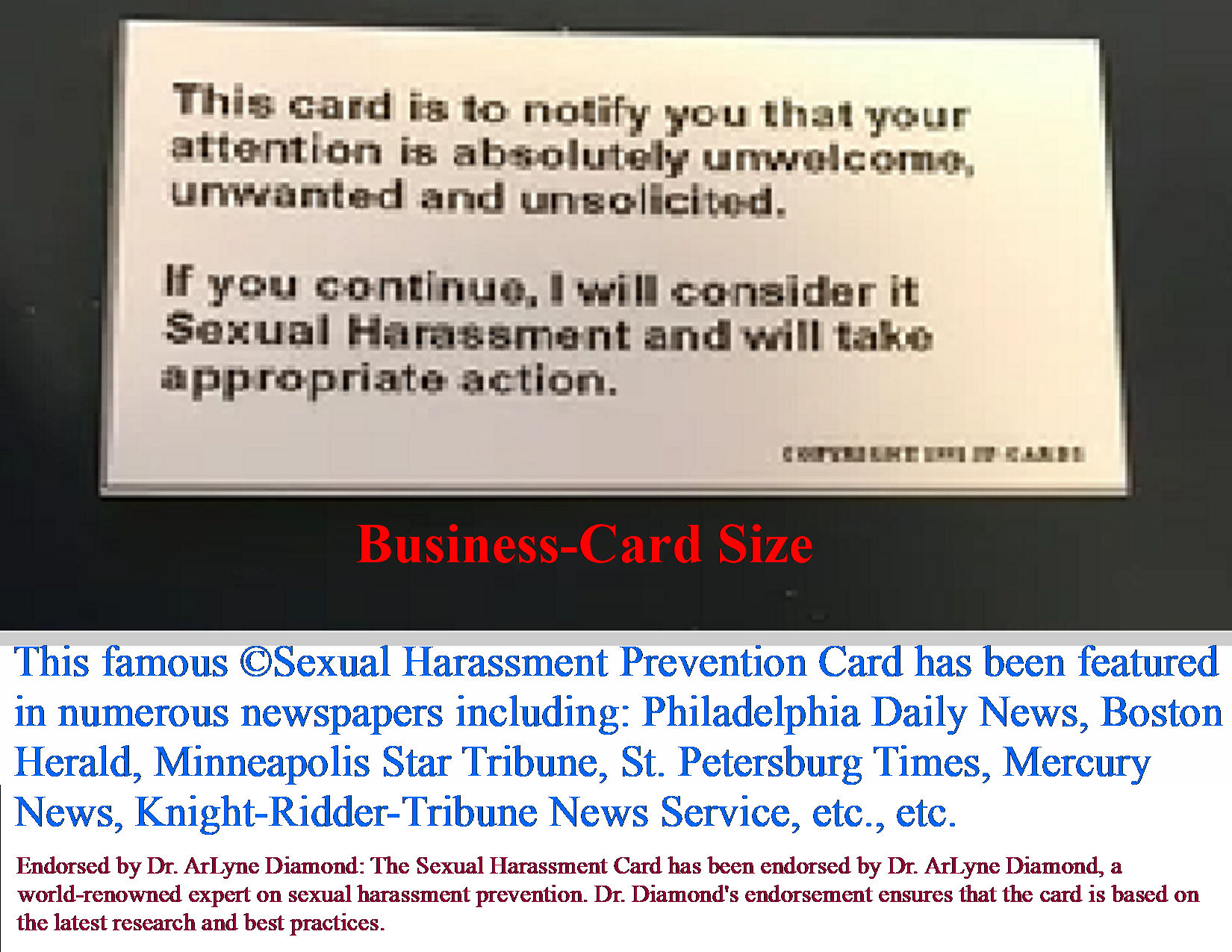 Noted Sexual Harassment Prevention  Cards