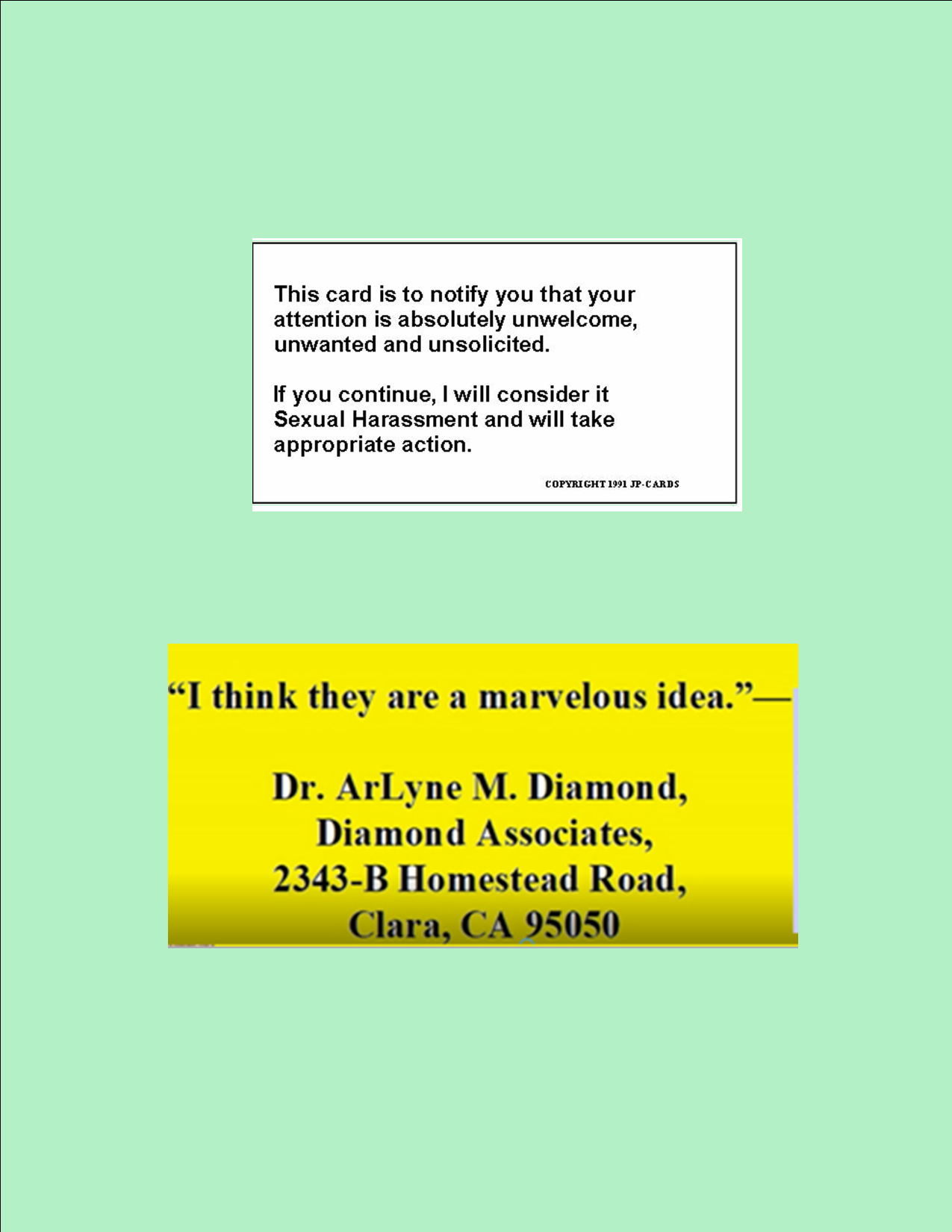 Noted Sexual Harassment Prevention  Cards