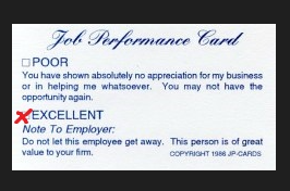 Famous Copyrighted 'Job Performance Card'