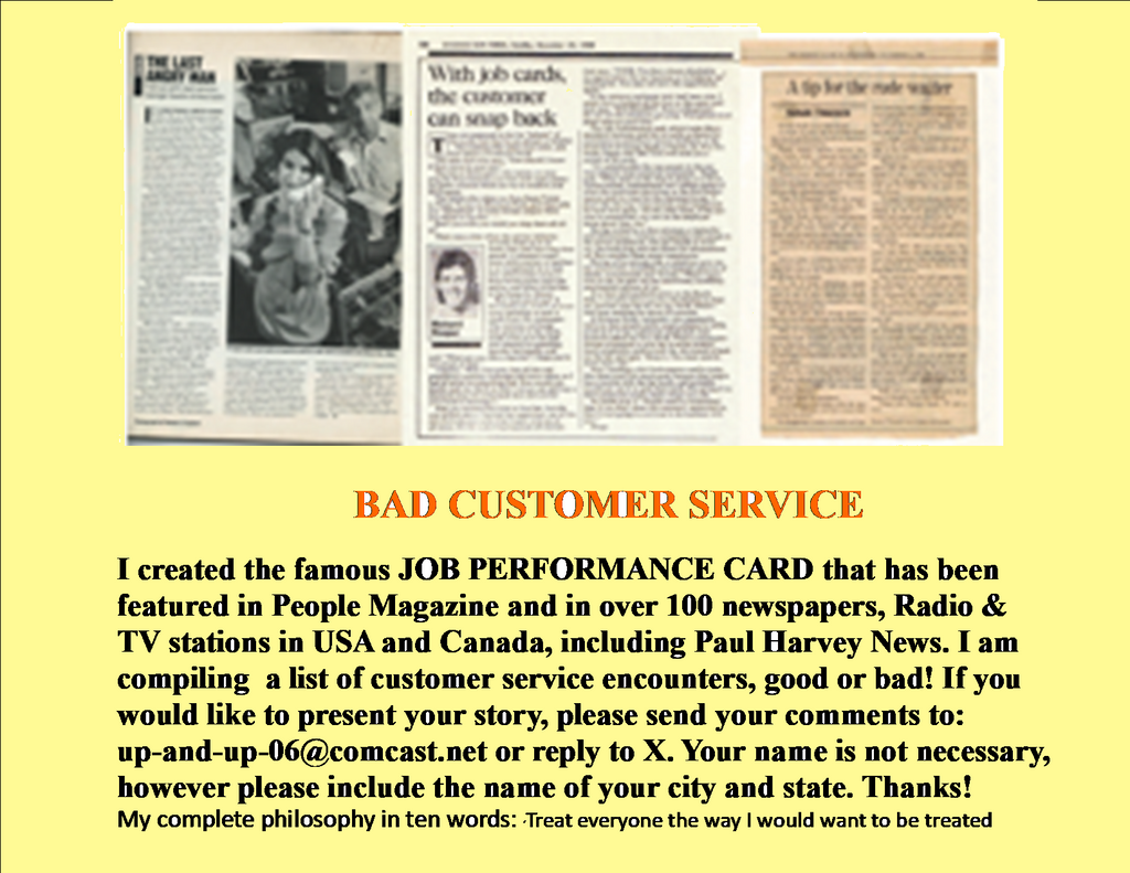 Famous Copyrighted 'Job Performance Card'